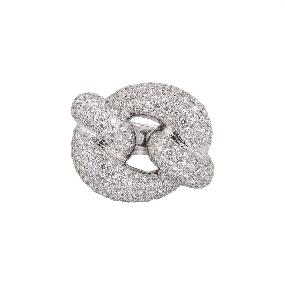 White Gold Diamond Knot Ring | Rich Diamonds